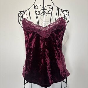 Elegant Velvet Lace Cami Top